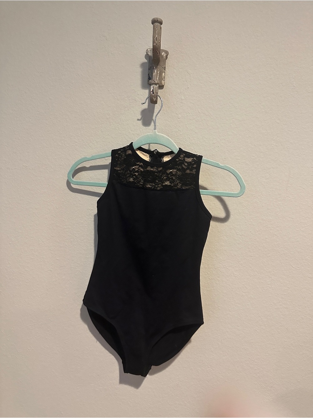 Theatricals Lace Insert Zip Back Black Ballet Leotard - Picture 2 of 5